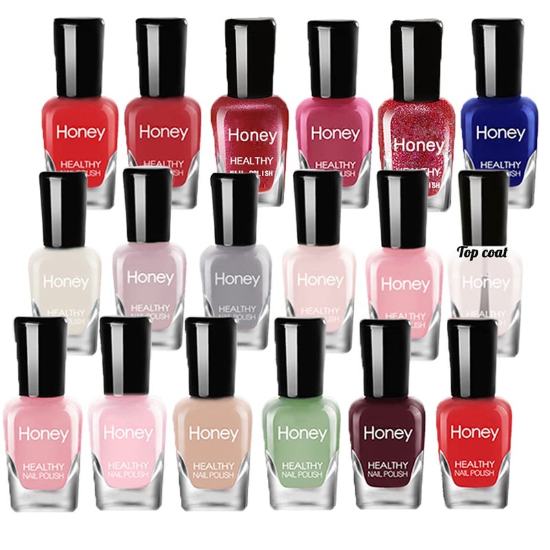 Tophany Non Toxic Nail Polish Set, Easy Peel Off and Fast Dry NailPolish Set for Pack, Eco Friendly & Organic Water Based Nail Polish for Women,Teens (18 Bottles) - Image 1